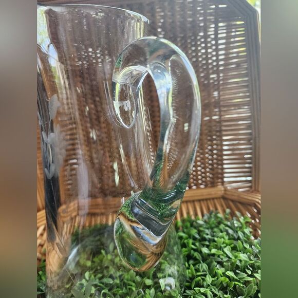 Vintage Etched Floral Pitcher Large - Picture 13 of 15